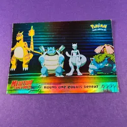 Topps Round One Equals Defeat 26 Mewtwo Strikes Back Pokemon Card Trading - Image 1