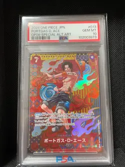 PSA 10 Portgas D Ace SP OP02-013 Special Alternate Art ONE PIECE CARD Japanese - Image 1