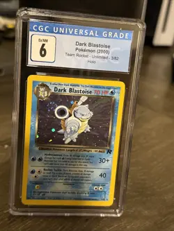2000 Pokemon Team Rocket Unlimited Dark Blastoise Holo Rare 3/82 CGC 6 Ex/NM - Image 3