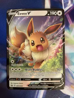 Pokemon Card TCG - Eevee V SWSH065 Black Star Promo Sword & Shield Promo NM - Image 2