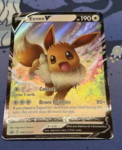 Pokemon Card TCG - Eevee V SWSH065 Black Star Promo Sword & Shield Promo NM - Image 3