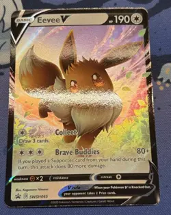 Pokemon Card TCG - Eevee V SWSH065 Black Star Promo Sword & Shield Promo NM - Image 4