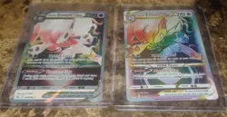 Pokemon TCG Hisuian Zoroark VSTAR Sw&S Lost Origin & Rainbow Rare 2 Card Lot NM - Image 1