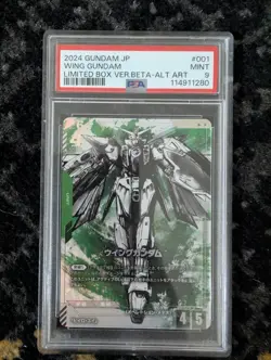 Gundam Card Game Limited Box Ver.β ST02-001 LR+ Wing Gundam Japanese PSA 9 - Image 1