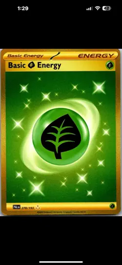 Pokemon TCG Grass Energy Basic, Hyper Rare, Gold Paldea Evolved Card 278/193 - Image 1