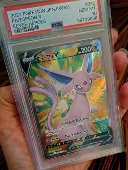 PSA 10 Espeon V 080/069 S6A Eevee Heroes Japanese Full Art Pokemon Card GEM MINT - Image 3