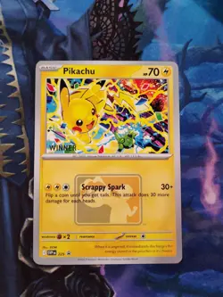 Pikachu "Winner" Promo 2025 World Championships SVP EN 225 Pokemon Card - Image 1
