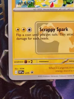 Pikachu "Winner" Promo 2025 World Championships SVP EN 225 Pokemon Card - Image 3
