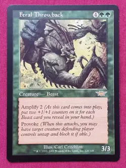 Magic The Gathering LEGIONS FERAL THROWBACK green card MTG - Image 1