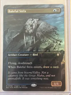 MTG Magic the Gathering Card LP - Baleful Strix Borderless FOIL - Image 3