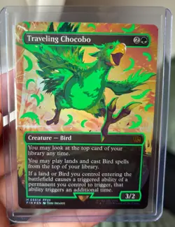 2025 MTG FINAL FANTASY COLORFUL NEON INK GREEN TRAVELING CHOCOBO NEAR MINT - Image 1