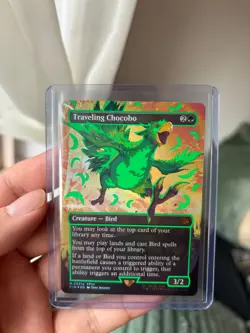 2025 MTG FINAL FANTASY COLORFUL NEON INK GREEN TRAVELING CHOCOBO NEAR MINT - Image 3