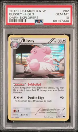 Pokemon Blissey Dark Explorers Holo PSA 10 GEM Mint Slab - Image 1