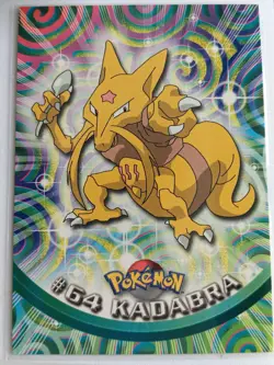 Pokemon - Kadabra #64 Topps TV Animation Black Logo Non-Holo 2nd Print 1999 NM - Image 1