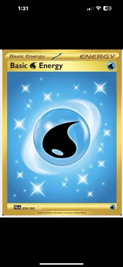 Basic Water Energy - 279/193 - Pokemon Paldea Evolved Gold Holo Near Mint - Image 1
