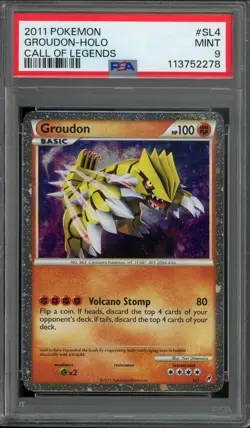 2011 Pokemon Call of Legends #SL4 Groudon (Shiny) Holo Rare PSA 9 - Image 1