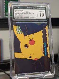 POP 4 GEM MINT 10 PIKACHU STORMY SEAS 19 POKEMON TOPPS MOVIE 2000 SILVER FOIL - Image 1