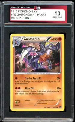 2016 Pokemon Break point #70 Garchomp Holo KSA 10 Gem Mint - Image 1