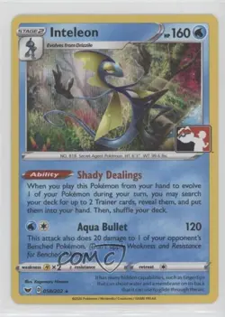 Inteleon Holo Pokemon Sword & Shield Pokemon League Promo #058 12df - Image 1