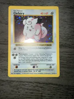 Pokemon: Clefairy #5/102 Shadowless Base Set Holo Rare 1999 Vintage WOTC LP+/NM - Image 1