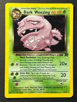 Dark Weezing 14/82 Team Rocket Holo - WOTC Pokemon Card - C LP - Image 1