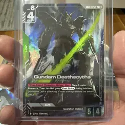 Gundam Card Game Gundam Deathscythe GD01-025 LR+ Holo Foil Alt Art English - Image 1