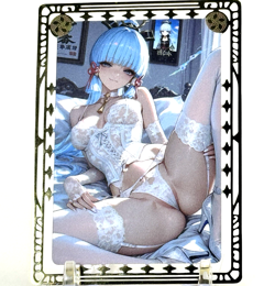 Goddess Story: Genshin Ayaka Non-Serial Metal Anime Waifu CCG Trading Card - Image 1