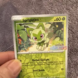 Sprigatito 012/193 Stamped Pokemon Horizons Promo Reverse Holo Pokemon Card NM - Image 2
