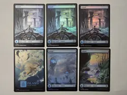 6 (FOIL) Full Art Island Land MTG Assorted Card Lot - Image 1