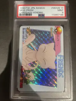Pokemon Japanese PSA 9 Mew Movie 17 Carddass Vending 1998 Prism Card MINT - Image 1