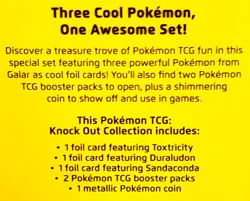 Knock Out Collection TOXTRICITY + DURALUDO + SANDACONDA Holos Pokemon TCG Promo - Image 3