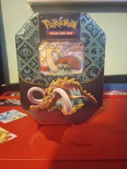 Paldean Fates Great Tusk Ex Tin - New & Sealed - Pokemon TCG 4 Packs - Image 1