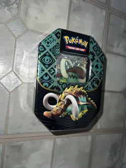 Paldean Fates Great Tusk Ex Tin - New & Sealed - Pokemon TCG 4 Packs - Image 1