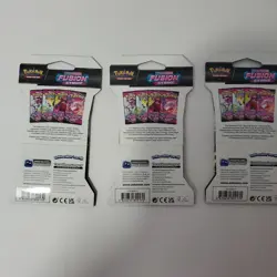 Pokemon Fusion Strike Full Art Set 3 Factory Sealed Sleeved Booster Packs - Image 2