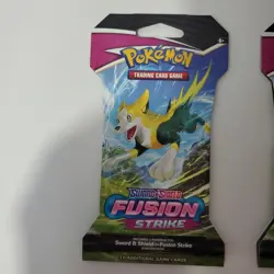 Pokemon Fusion Strike Full Art Set 3 Factory Sealed Sleeved Booster Packs - Image 4