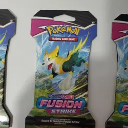 Pokemon Fusion Strike Full Art Set 3 Factory Sealed Sleeved Booster Packs - Image 5