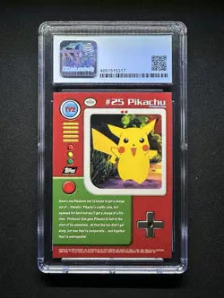 topps Pokemon TV Animation Edition Series 1 Rainbow Foil TV2 Pikachu CGC 8.5 - Image 2