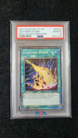 PSA10 YuGiOh Lightning Storm Collector Rare 1st Edition EN Card - Image 1