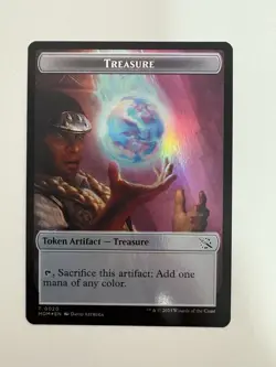 Knight / Treasure Foil Token MTG Magic the Gathering Card NM Near Mint MOM - Image 2