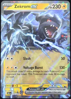 Pokemon TCG Zekrom ex 034/086 2025 Black Bolt Double Rare Card - NM - Image 1