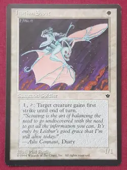 Magic The Gathering FALLEN EMPIRES ICATIAN SCOUT FOGLIO white card MTG - Image 1