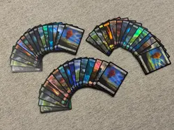 Magic Final Fantasy FOIL Basic Land Set x3 (48 lands) - FIN MTG - Image 1