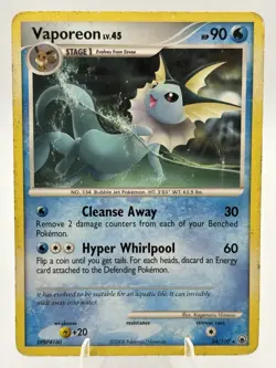 Vaporeon 34/100 - Pokemon TCG 2008 - Majestic Dawn - Non-Holo Rare - Image 1