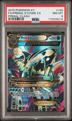 PSA 8 NM Pokemon Primal Kyogre EX 149 Full Art XY Primal Clash Ultra Rare - Image 1