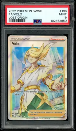 2022 Pokemon Lost Origin #196 Volo Full ART PSA 9 Mint - Image 1