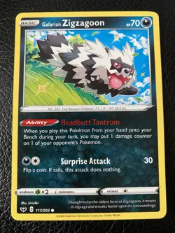 Galarian Zigzagoon 117/202 Sword & Shield English Pokemon Card TCG - Image 1