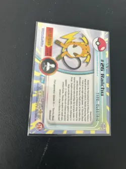 RAICHU #26 Topps TV Animation BLACK LOGO Pokemon Card - Image 2