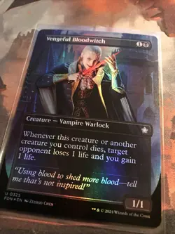 MTG Vengeful Bloodwitch Borderless FOIL Foundations FDN 0325 NM - Image 2