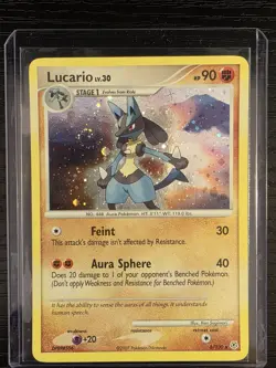Pokemon Lucario Holo #6/130 Diamond and Pearl Swirl, Plus 5 More Vintage Cards - Image 1