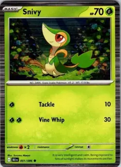Snivy 001/086 Holo Promo Black Bolt English Pokemon Card NM - Image 1